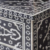 Heritage Bone Inlay Chest of 3 Drawers Black 2